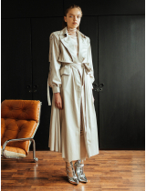 BEIGE ANIMAL PRINt TRENCHCOAT