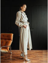 BEIGE ANIMAL PRINt TRENCHCOAT