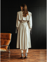 BEIGE ANIMAL PRINt TRENCHCOAT