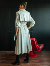 BEIGE ANIMAL PRINt TRENCHCOAT